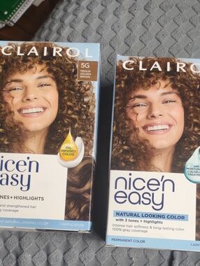 Nice'n Easy Permanent Hair Color - Medium Golden Brown (5G) Lot of 2.